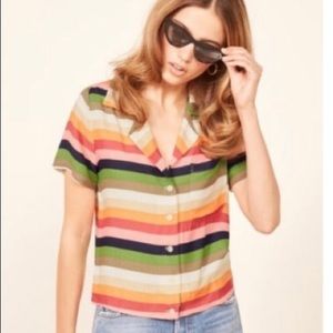 Reformation striped button down top